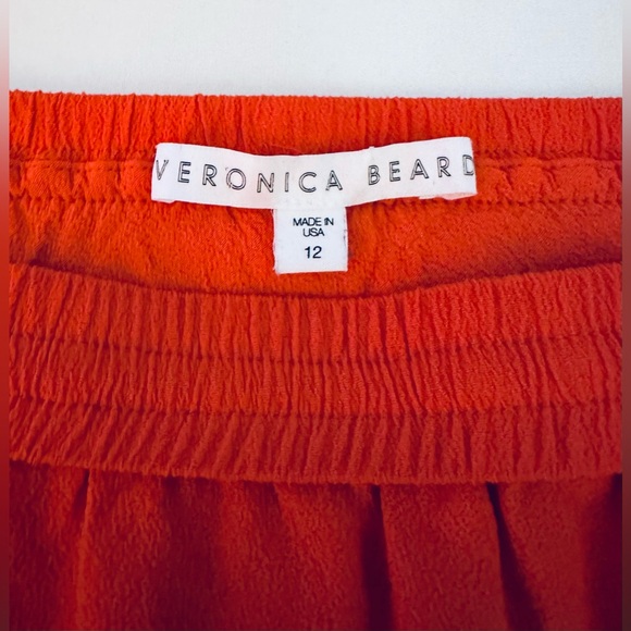 $550 VERONICA BEARD MADE IN USA Dress Sz 12 OLETA Off The Shoulder Ruffled Midi - Picture 14 of 16